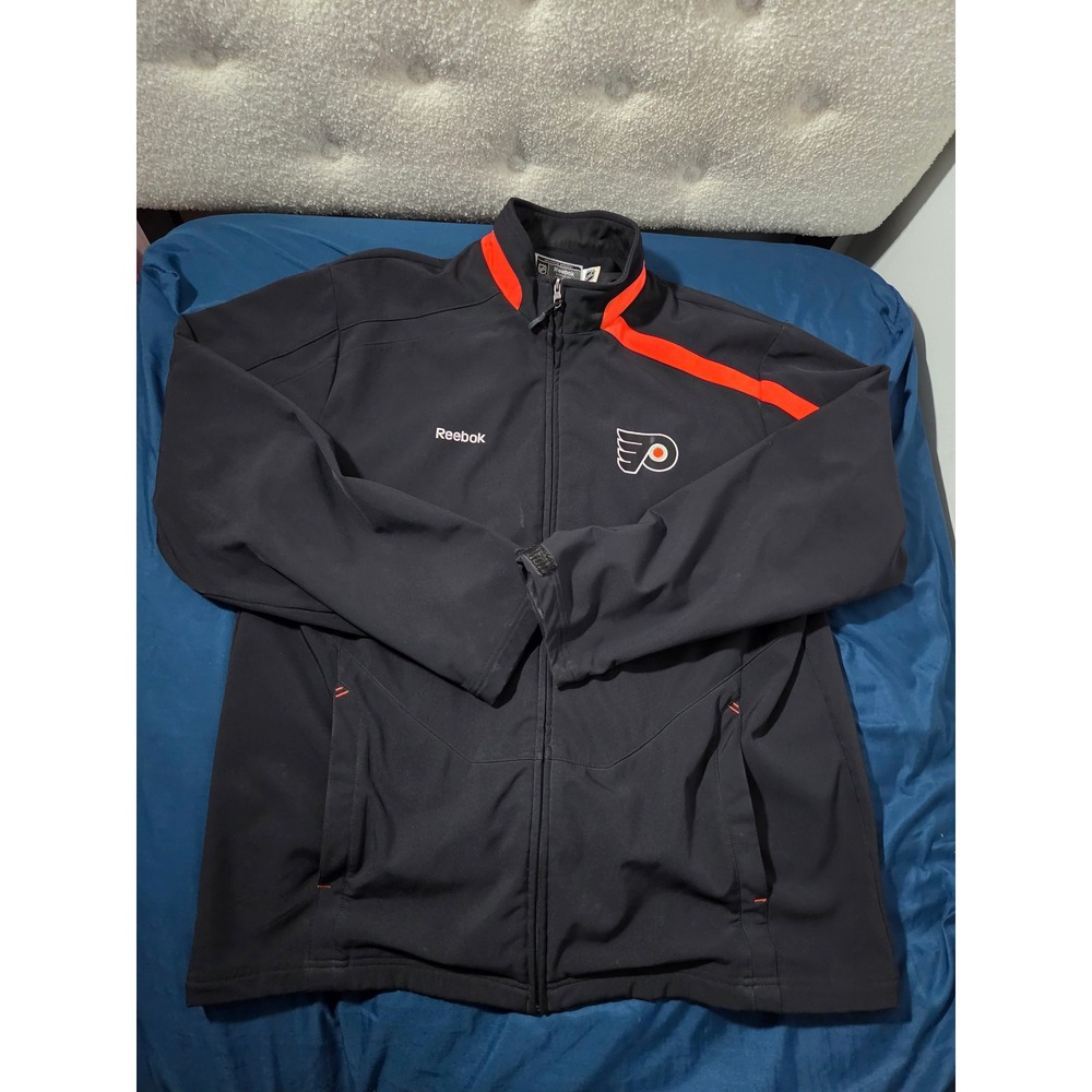 Reebok NHL Philadelphia Flyers Center Ice Full Zip Softshell Jacket Mens XL